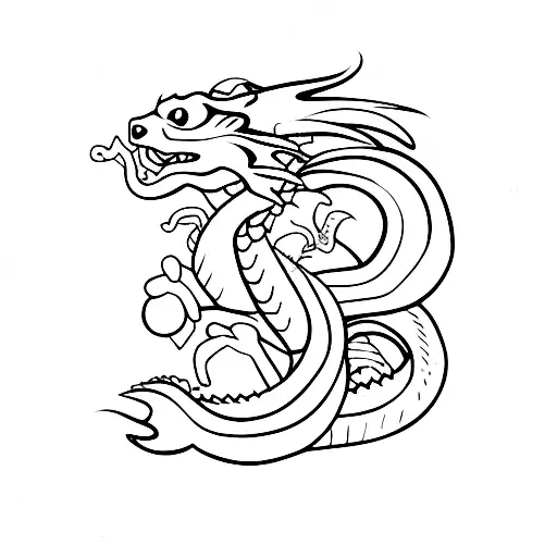 Dragon cute tattoo design idea