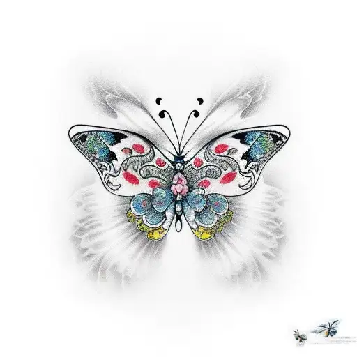 Japanese "Butterfly" Tattoo Idea BlackInk AI