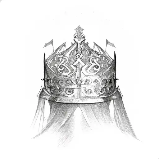 Sword crown tattoo design idea
