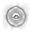 mountain in a delicate circle tattoo design idea