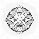 mountain in a delicate circle tattoo design idea