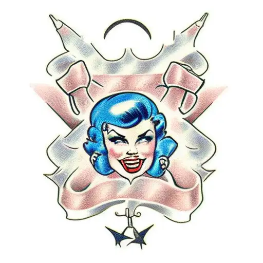 pin up boxing gloves tattoo design idea