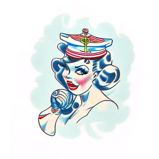 girl boxer pin up tattoo design idea