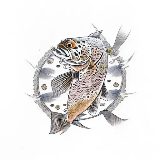 brown trout  tattoo design idea