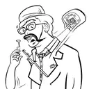 Bartender pouring a drink with a skateboard in the background tattoo design idea