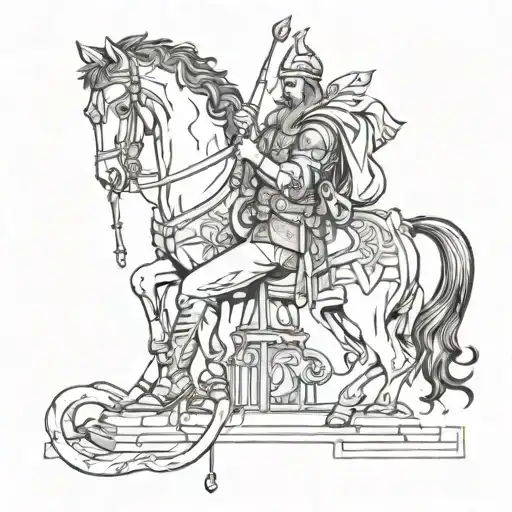 luck, freedom, justice and bow tattoo design idea