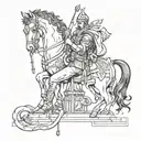 luck, freedom, justice and bow tattoo design idea