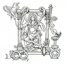 luck, freedom, justice and bow tattoo design idea