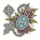 Lithuanian rosary wrapped tattoo design idea