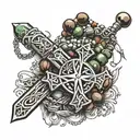 Lithuanian rosary wrapped tattoo design idea