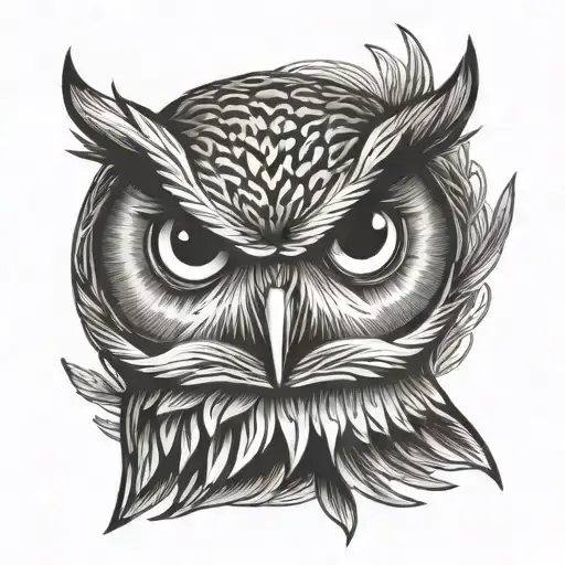 owl eye tattoo design idea