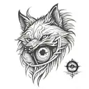 wolf eye tattoo design idea