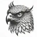 hawk eye tattoo design idea