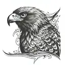 hawk eye tattoo design idea
