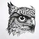hawk eye tattoo design idea