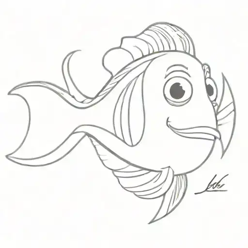 dory from nemo and the word lele tattoo design idea