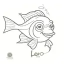 dory from nemo and the word lele tattoo design idea
