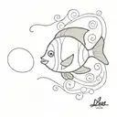 dory from nemo and the word lele tattoo design idea