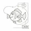 dory from nemo and the word lele tattoo design idea