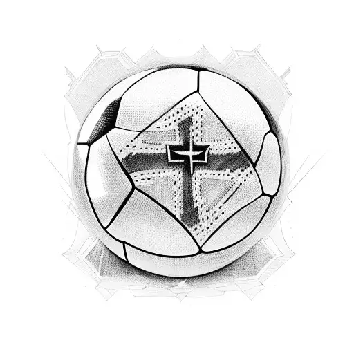 soccer and jesus cross tattoo design idea