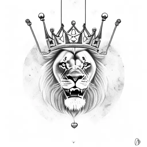 Soccer ball, heart rate, lion, king crown  tattoo design idea