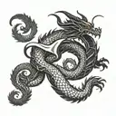 a dragon wrapping around a Korean flag tattoo design idea