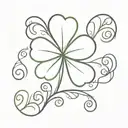 lucky clover leaf tattoo design idea
