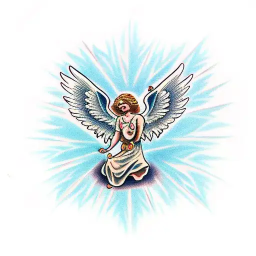 biblically accurate angel  tattoo design idea