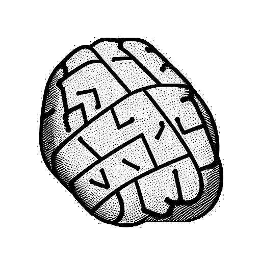 another brick in the wall and brain tattoo design idea