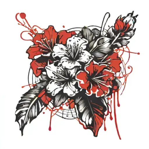 primrose  flowers tattoo design idea