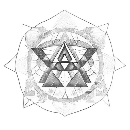 arm band circle with triforce tattoo design idea