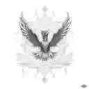 symmetrical phoenix tattoo design idea