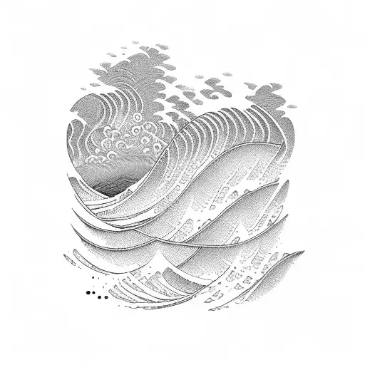 grate waves of Kanagawa tattoo design idea