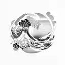 grate waves of Kanagawa tattoo design idea