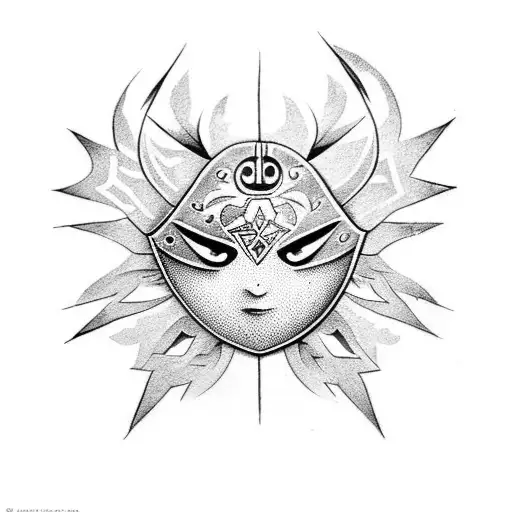 majora's mask tattoo design idea