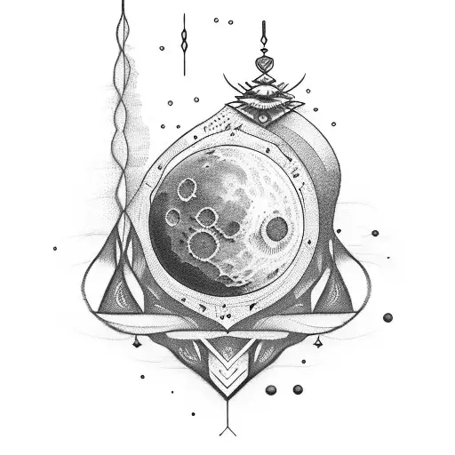 black moon filled with red wine  tattoo design idea