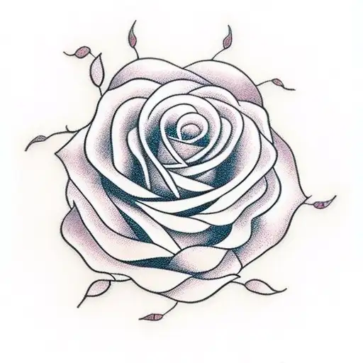 Traditional style roses forming the shape of a breast cancer awareness ribbon tattoo design idea