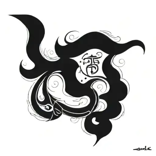 A unique design combining numbers and Persian calligraphy tattoo design idea