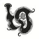 A unique design combining numbers and Persian calligraphy tattoo design idea