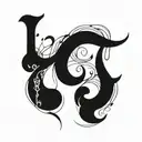 A unique design combining numbers and Persian calligraphy tattoo design idea