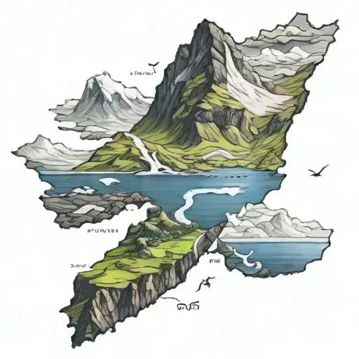 faroe island greenland combined together tattoo design idea