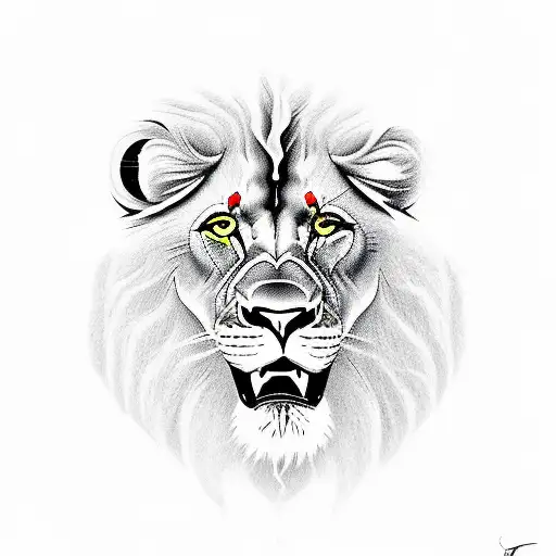 Fear Allah with a lion tattoo design idea