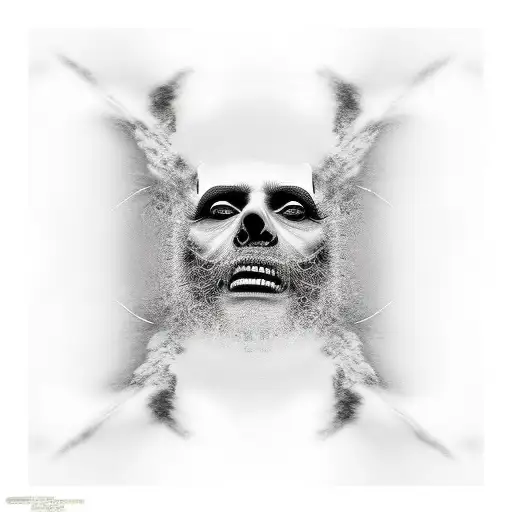 Man, walking upstairs to heaven with his reflection, walking downstairs to hell saying fear no one but yourself tattoo design idea