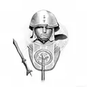 Roman soldier with spear tattoo design idea