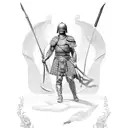 Roman soldier with spear tattoo design idea