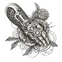 bio mechanic arm tattoo design idea