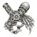 bio mechanic arm tattoo design idea