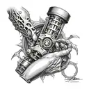 bio mechanic arm tattoo design idea
