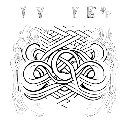 Eternity wording with infinity symbol for below thumb reason near wrist tattoo design idea
