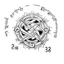 Eternity wording with infinity symbol for below thumb reason near wrist tattoo design idea